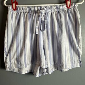 Rae Dunn Sleep Shorts "Chill" Womens Sz M Tie Waist Striped